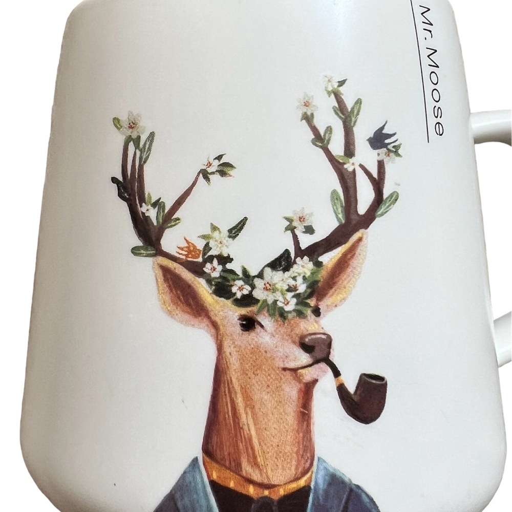 Cup with rabbit illustrations of "Mr. Moose". High quality ceramic - Picture 2 of 2